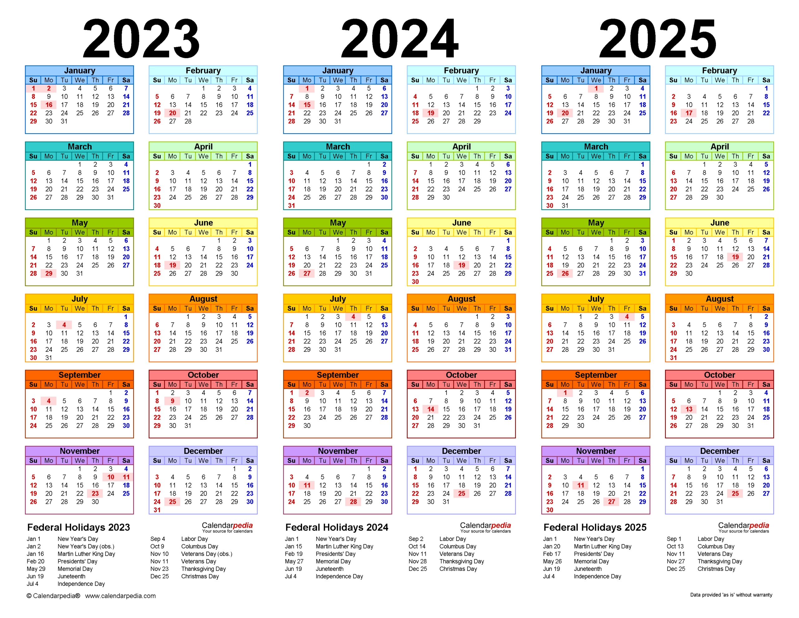 2023-2025 Three Year Calendar - Free Printable Pdf Templates throughout 3 Year Calendar 2024 To 2025 Printable