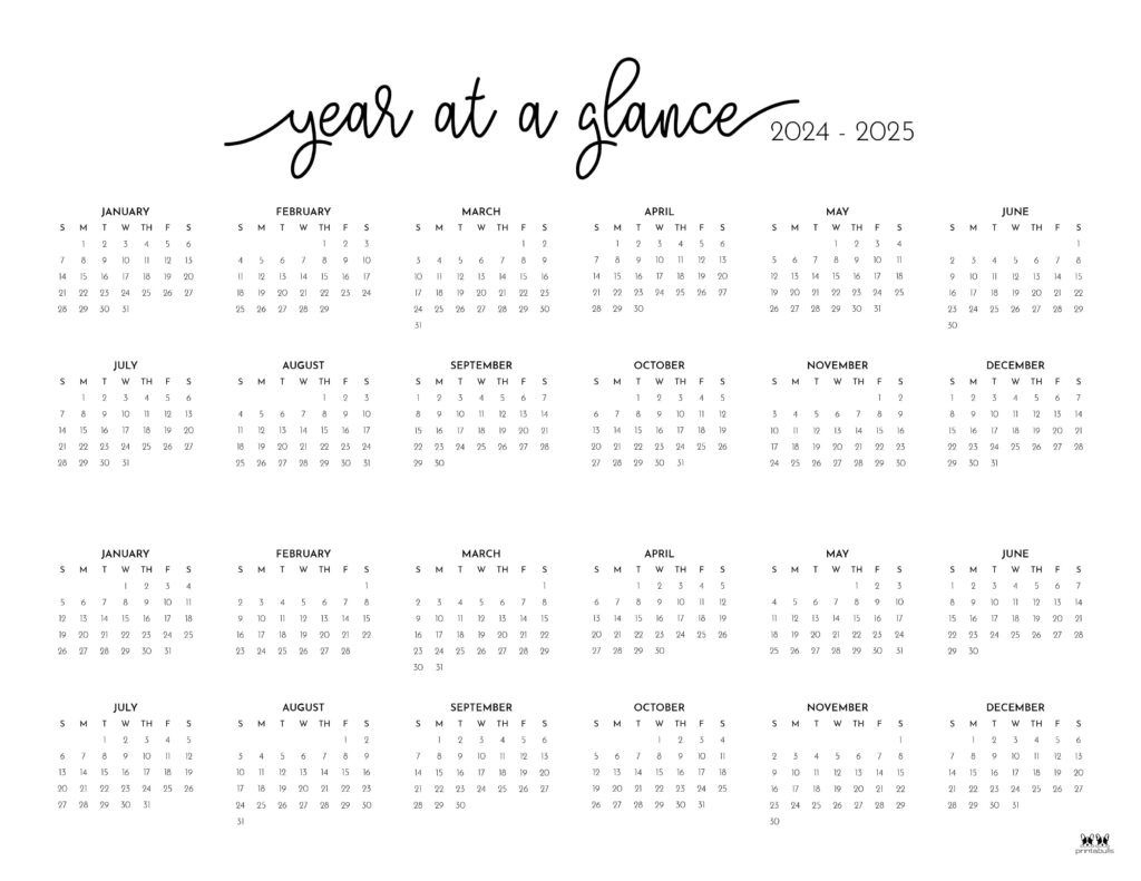 2024-2025 Two Year Calendars - 10 Free Printables | Printabulls for Two Year Calendar 2024 And 2025 Printable