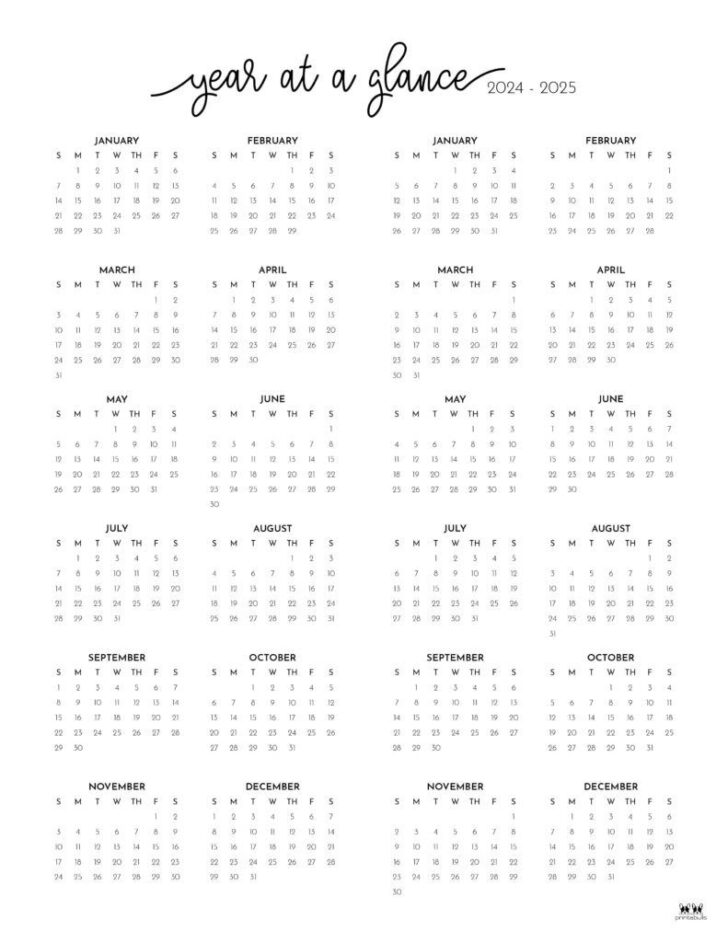 2024 – 2025 Calendar Printable Download