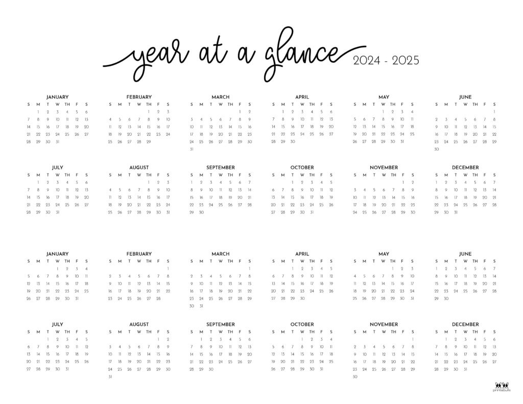 2024-2025 Two Year Calendars - 10 Free Printables | Printabulls throughout 2024 and 2025 Monthly Calendar Printable Free