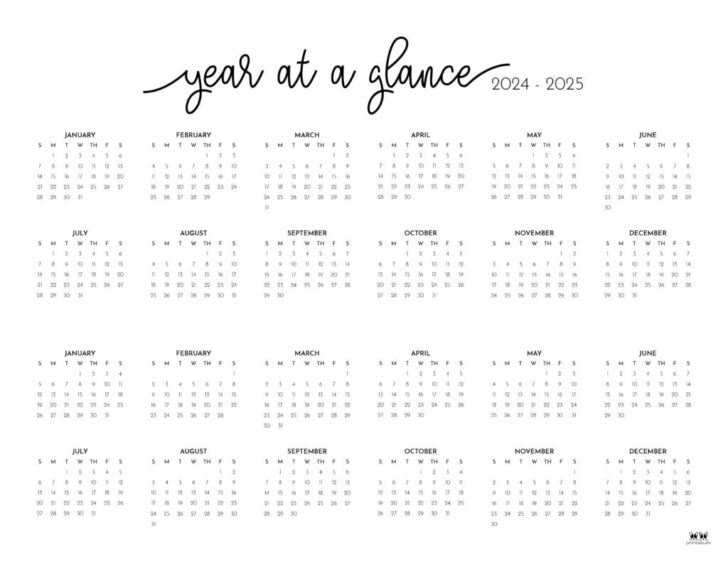 Free Printable Monthly Calendar 2024 – 2025