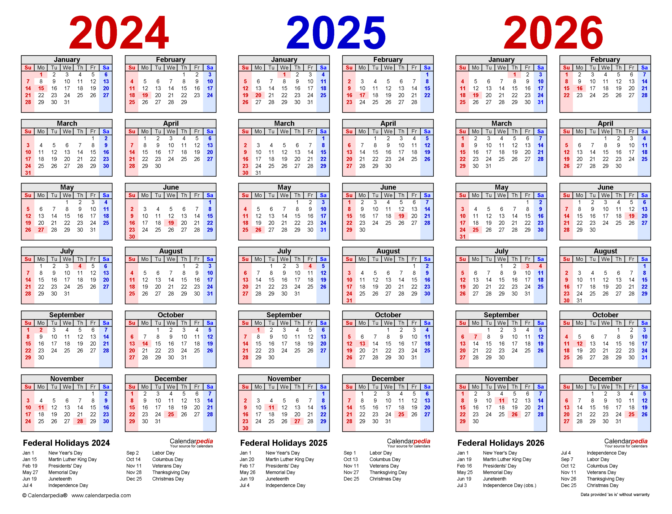 2024-2026 Three Year Calendar - Free Printable Pdf Templates for 3 Year Calendar 2024 To 2025 Printable