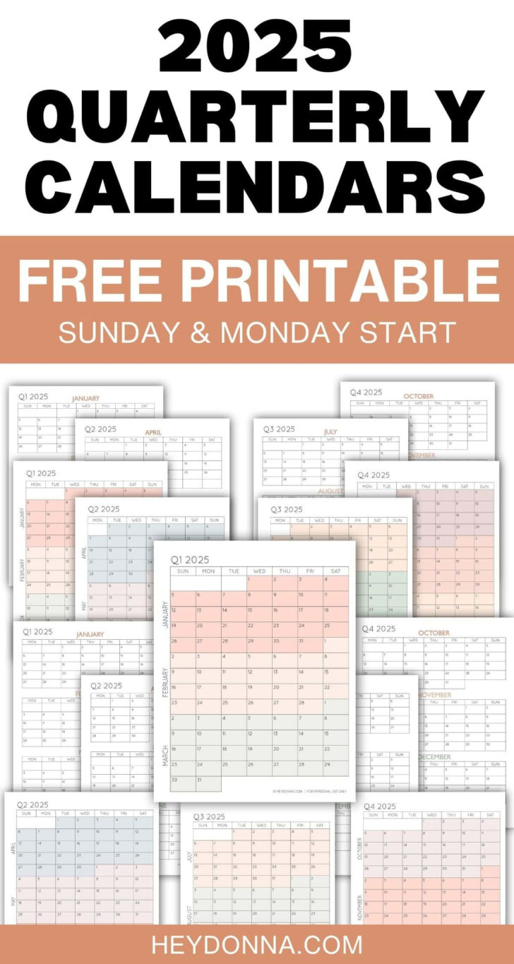 Free Printable 3 Month Calendar 2025