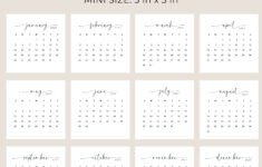 2025 3X3 Mini Calendar 2025 Calendar Card 2025 Pocket Calendar Elegant  Printable Calendar Mini 3X3 Inch Calendar Pdf Sunday & Monday Start throughout Printable Small Calendar 2025