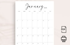 2025 Calendar 2025 Monthly Planner Printable 2025 Vertical Monthly intended for Printable 2025 Monthly Calendar Free