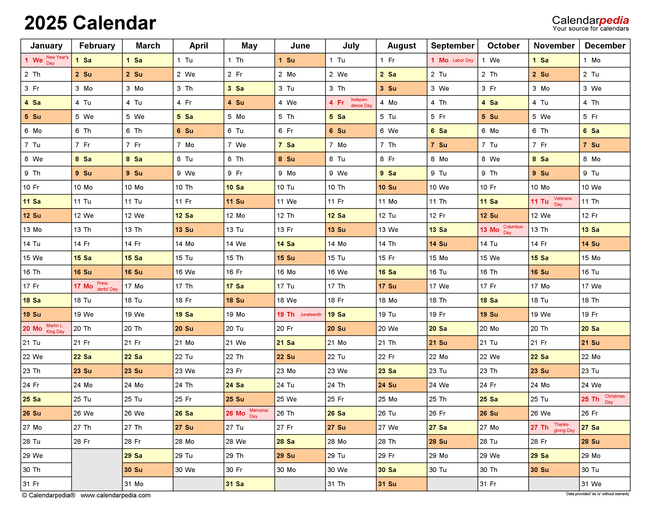 2025 Calendar - Free Printable Pdf Templates - Calendarpedia with regard to 2025 Appointment Calendar Printable