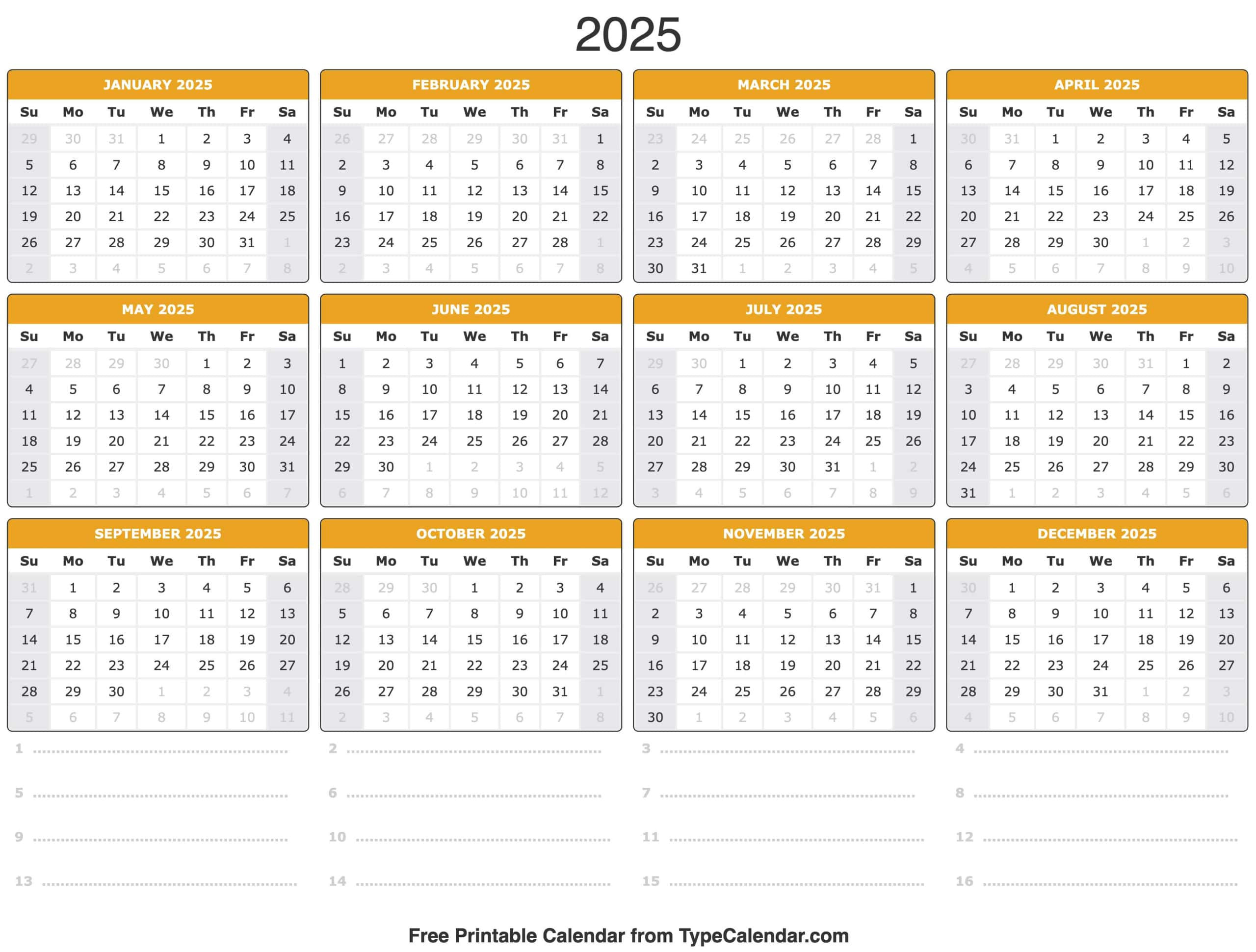 2025 Calendar - Printable Calendar 2025 With Holidays in 2025 Calendar With Julian Dates Printable