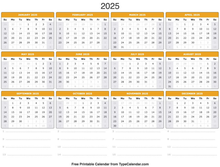 January to June 2025 Calendar Printable