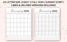 2025 Calendar Printable Portrait Monthly Calendar With Lines with regard to Printable Monthly Calendar 2025 with Lines