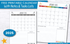 2025 Calendar With Notes And Task Lists — Krafty Planner intended for Printable Budget Calendar 2025