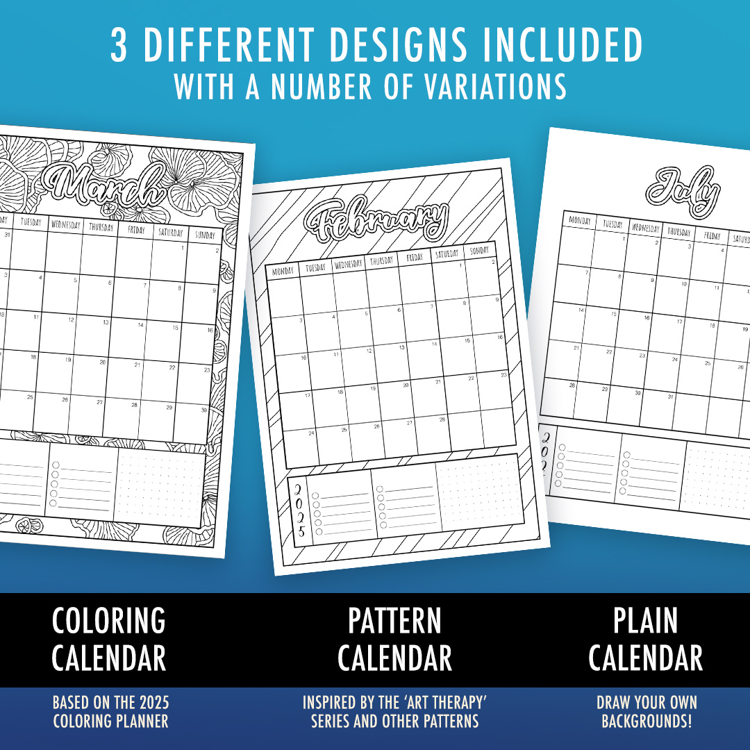 2025 Colouring Calendar pertaining to Free Printable Coloring Calendar 2025 For Adults