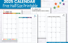 2025 Half Size Calendar – Free Printable — Krafty Planner with Free Printable 2025 Blank Calendar