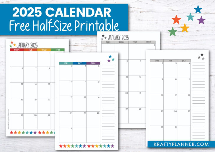 Free Printable 2025 Monthly Calendar with Lines