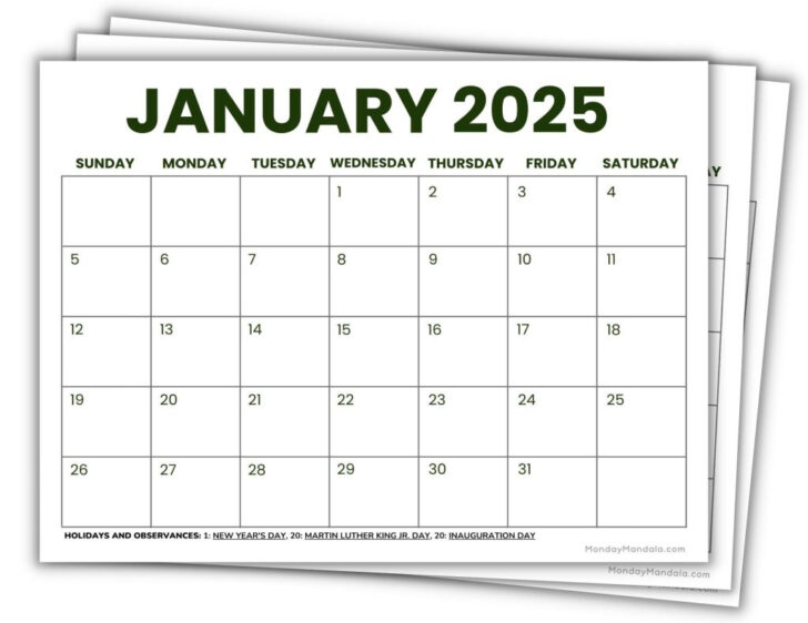 Free Printable Calendar Sheets 2025