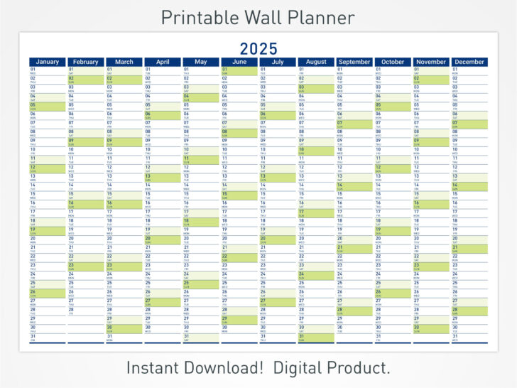 Printable Wall Calendar 2025