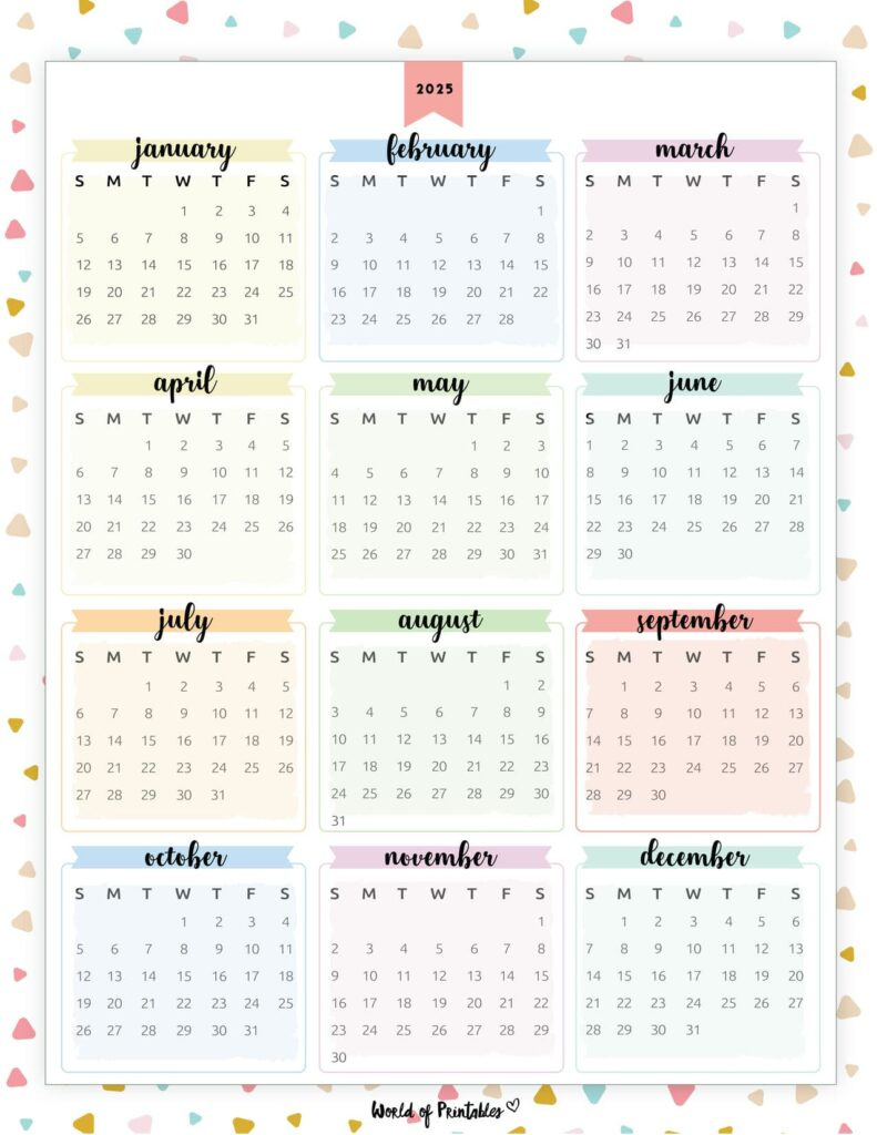 2025 Year Calendars - 70 Best Printables - World Of Printables inside Cute Printable Calendar 2025