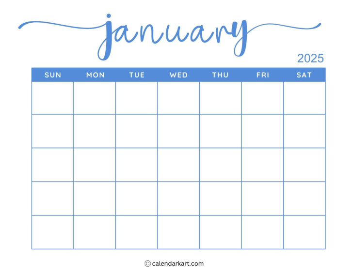 Blank 2025 Calendar Printable Free