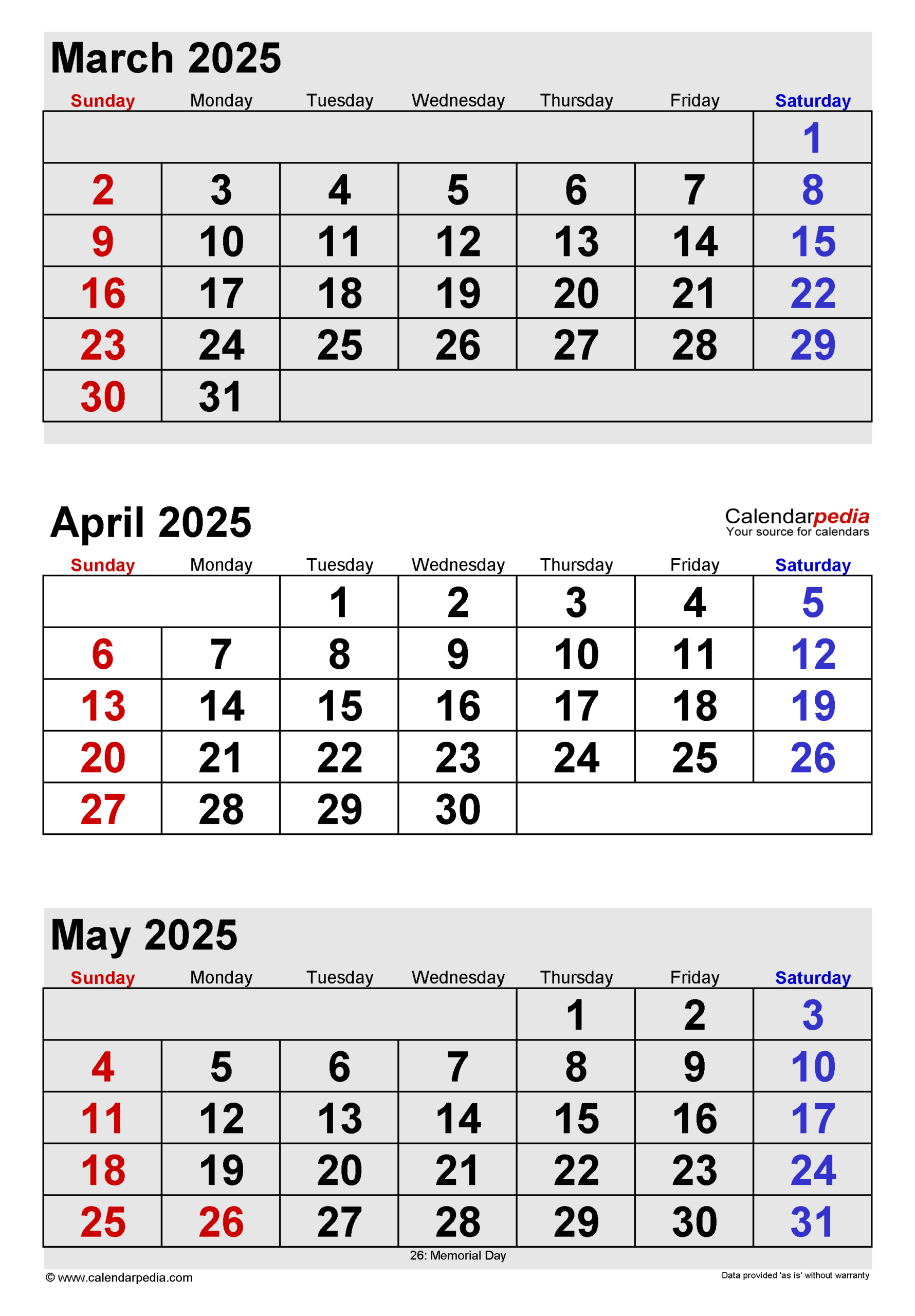 April 2025 Calendar | Templates For Word, Excel And Pdf for March and April 2025 Calendar Printable