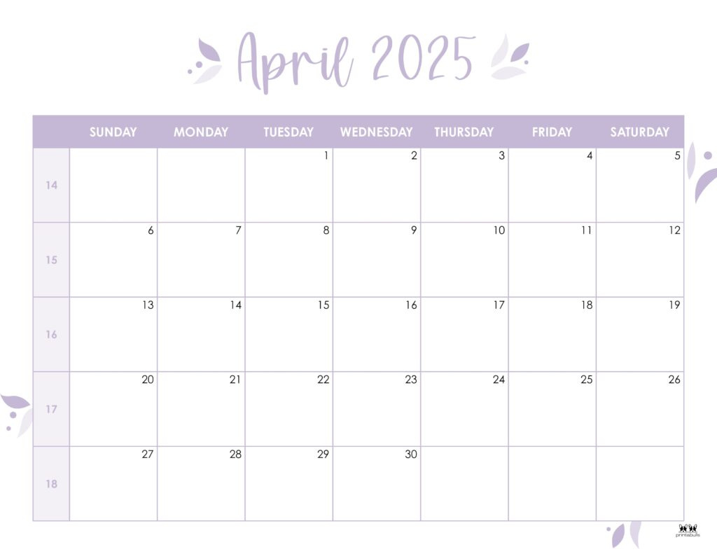 April 2025 Calendars - 107 Free Printables | Printabulls intended for April 2025 Free Printable Calendar