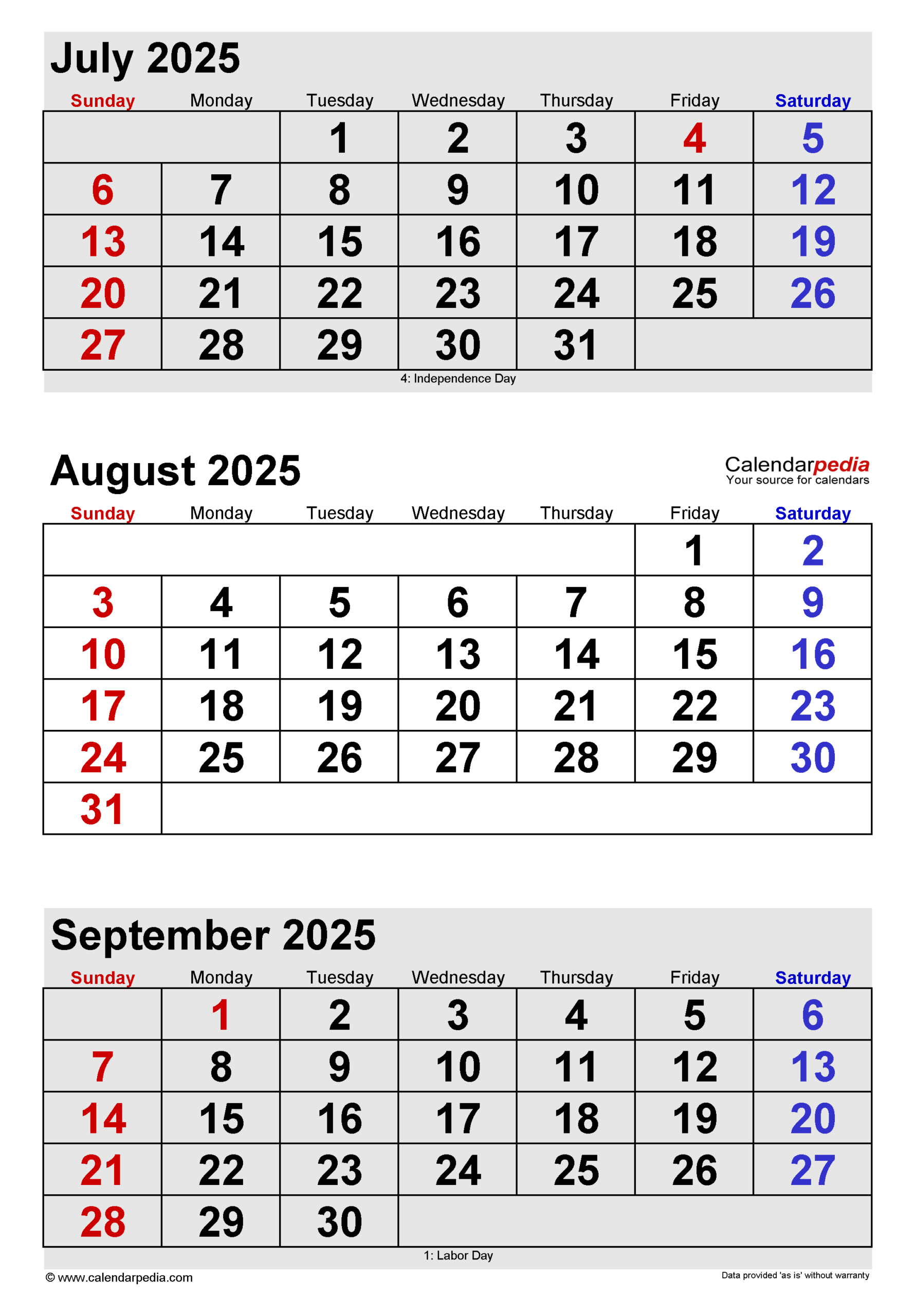 August 2025 Calendar | Templates For Word, Excel And Pdf pertaining to Printable Calendar July August September 2025