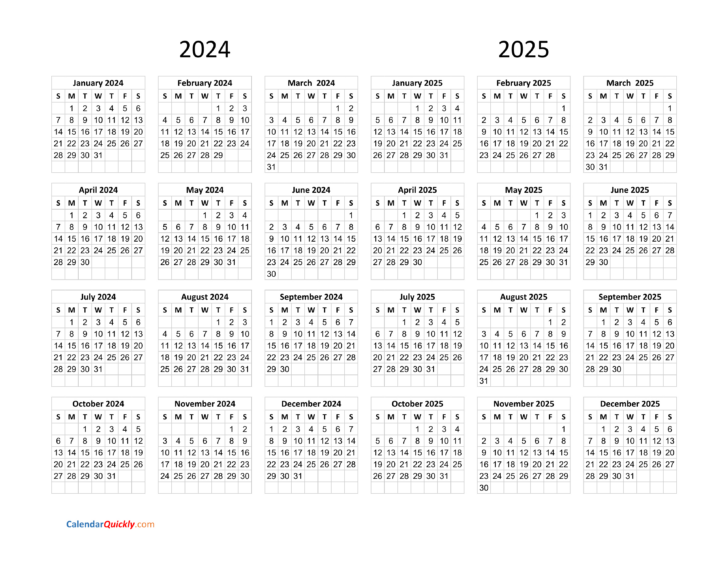 Printable Monthly Calendar 2024 – 2025