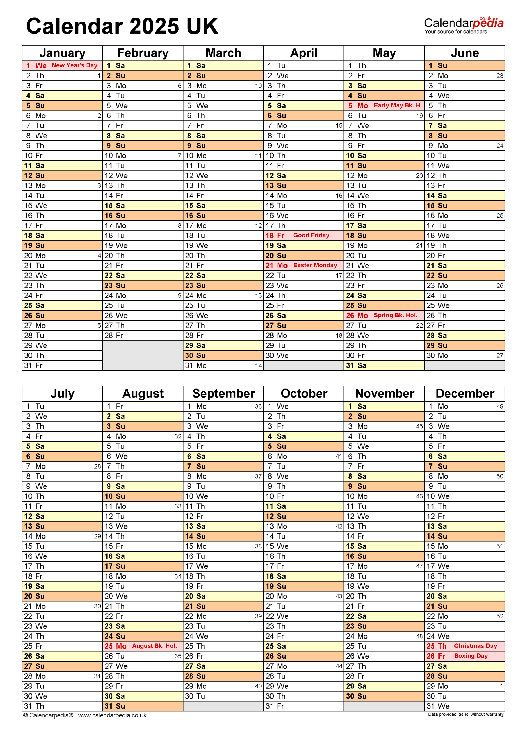 Calendar 2025 (Uk) - Free Printable Pdf Templates regarding Free Printable 6 Month Calendar 2025