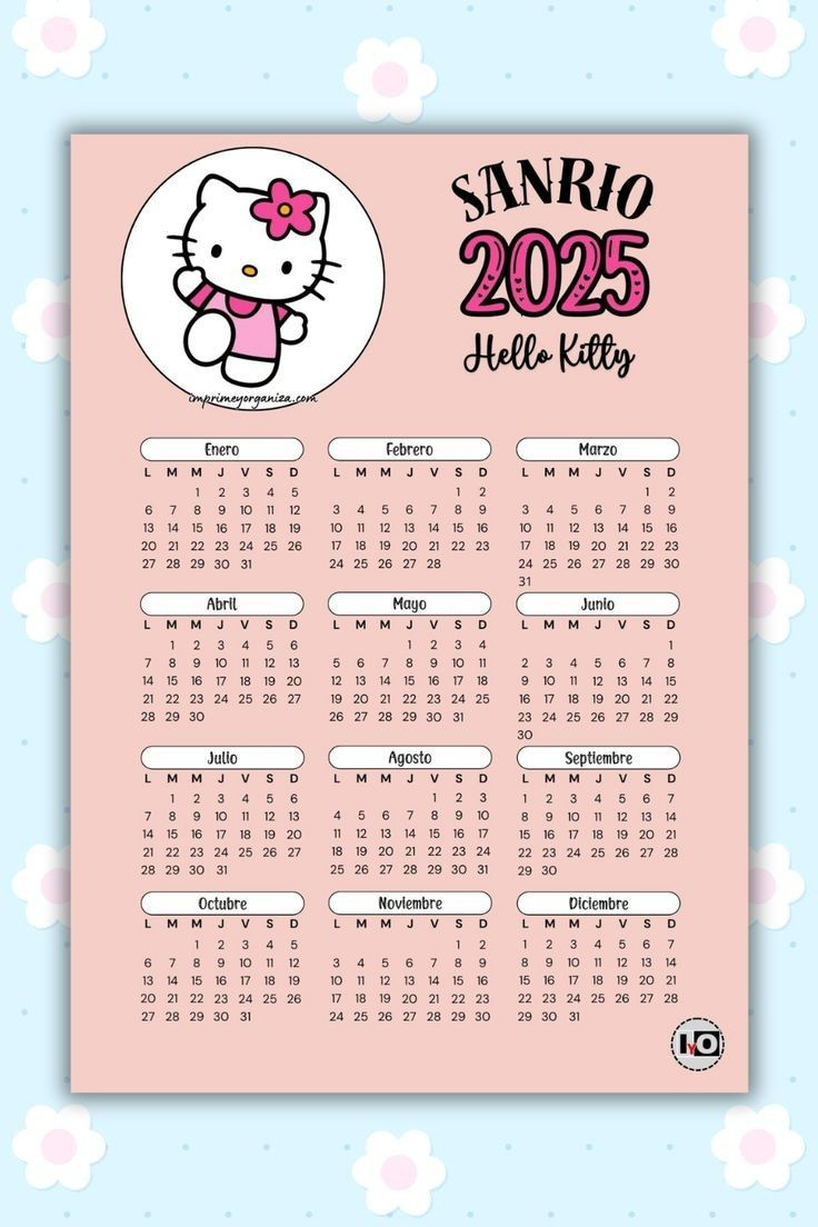 Calendario 2025 Hello Kitty inside Hello Kitty Calendar 2025 Printable