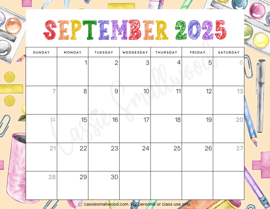 Cute 2025 Free Printable Monthly Calendars - Cassie Smallwood for Diy Calendar 2025 Printable