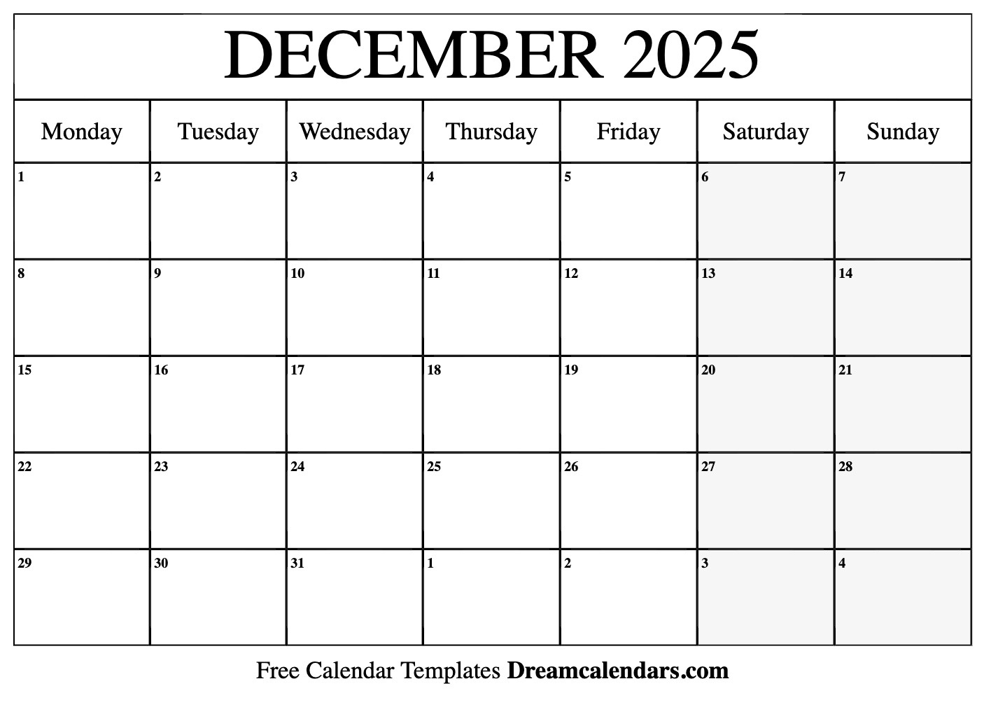 December 2025 Calendar - Free Printable With Holidays And Observances for Printable Calendar December 2025