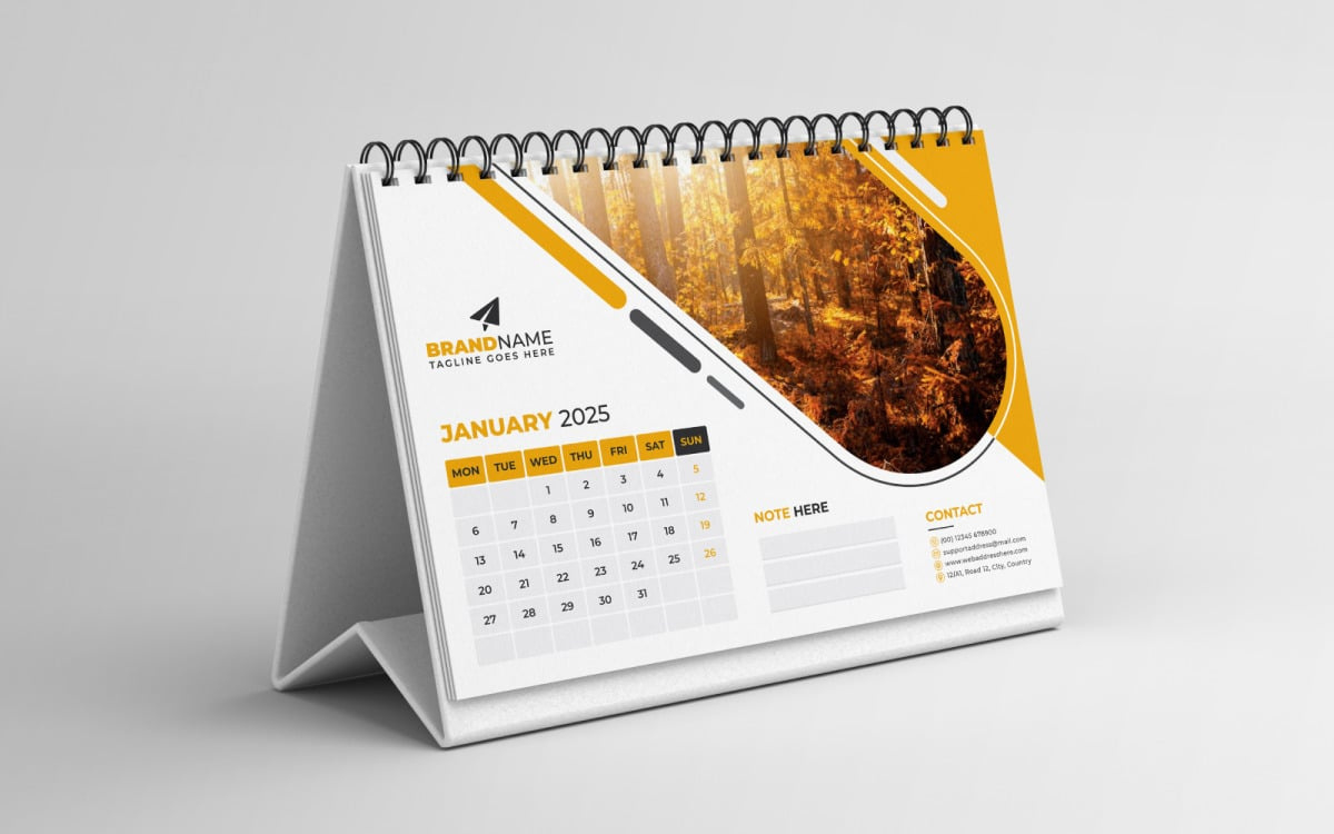 Desk Calendar 2025 Template Design inside Printable 2025 Desk Calendar