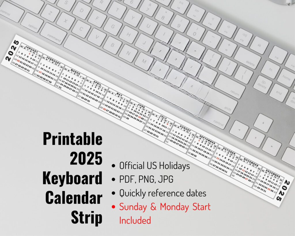 2025 Printable Calendar Strip | Calendar 2025