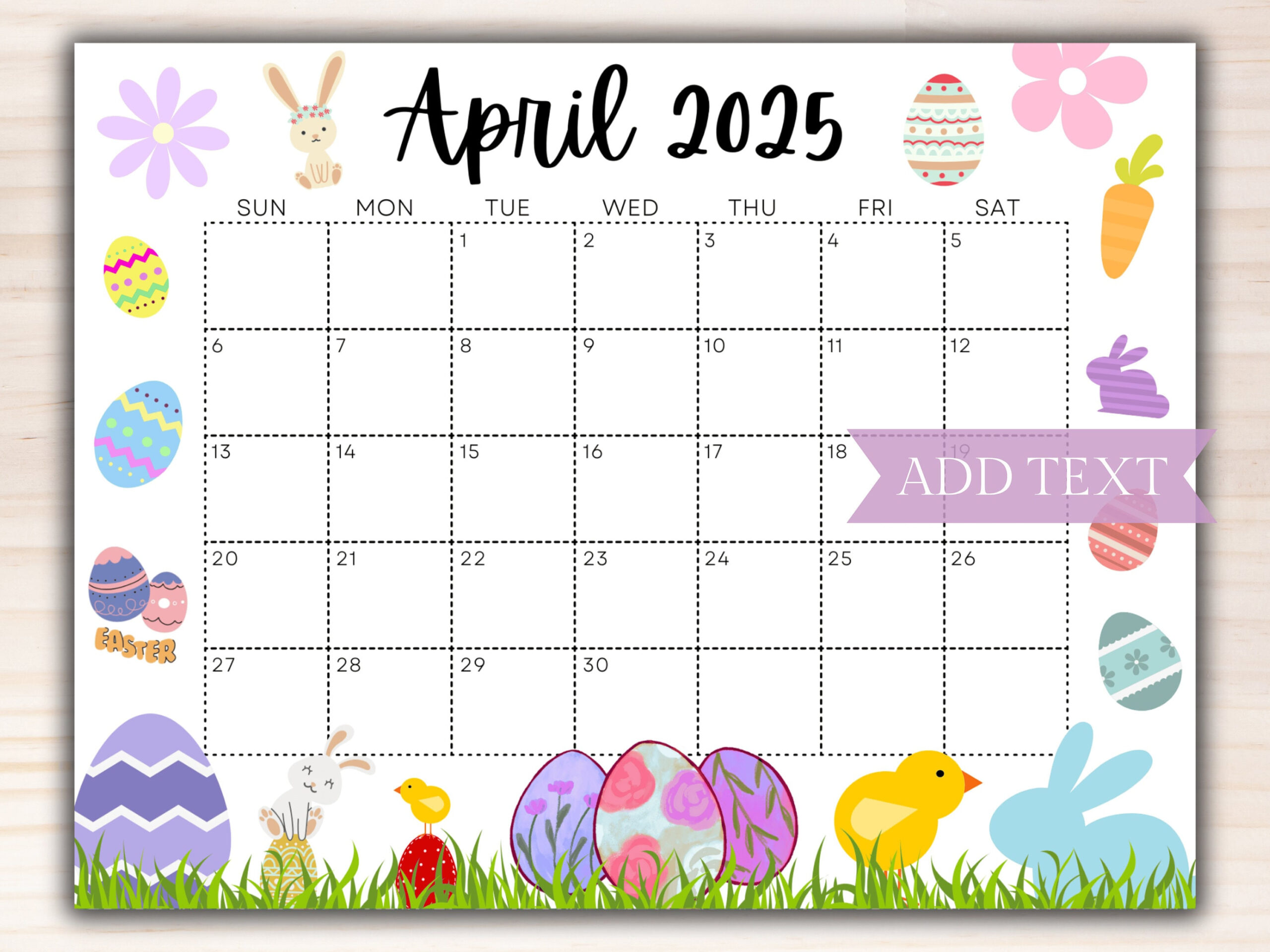 Editable April 2025 Calendar, Printable Calendar 2025, Beautiful in April 2025 Printable Calendar With Holidays