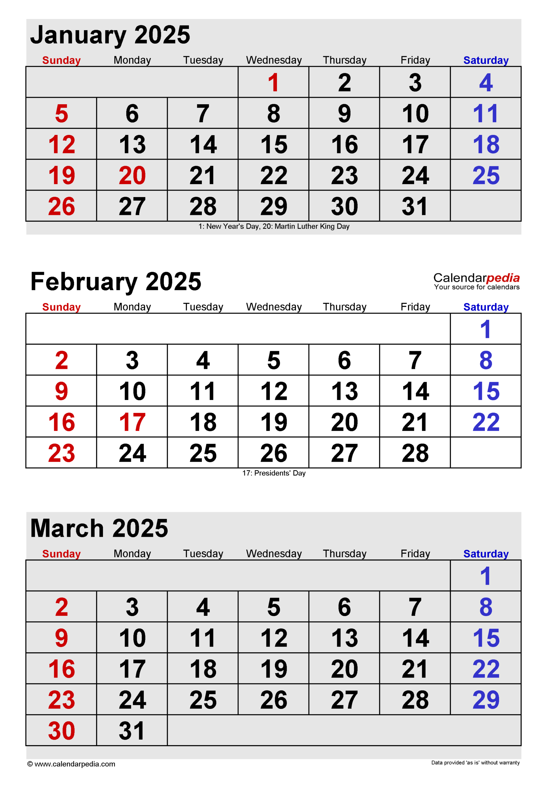 February 2025 Calendar | Templates For Word, Excel And Pdf with Printable Calendar 2025 January February March