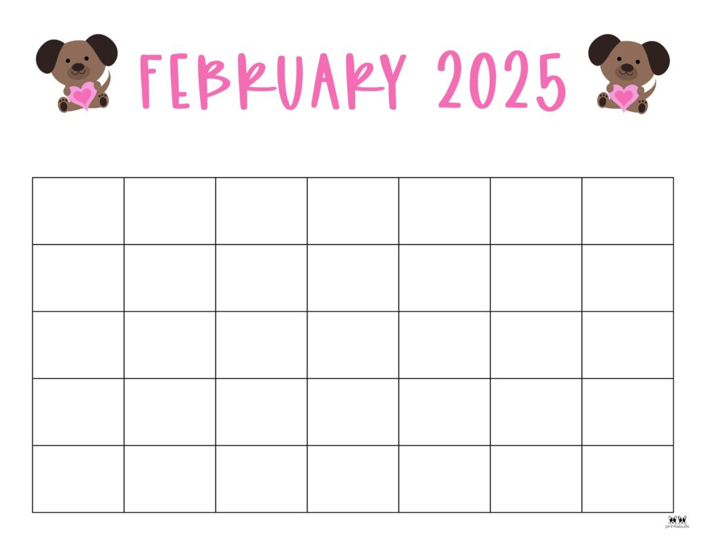 February 2025 Calendars - 107 Free Printables | Printabulls pertaining to Blank February 2025 Calendar Printable