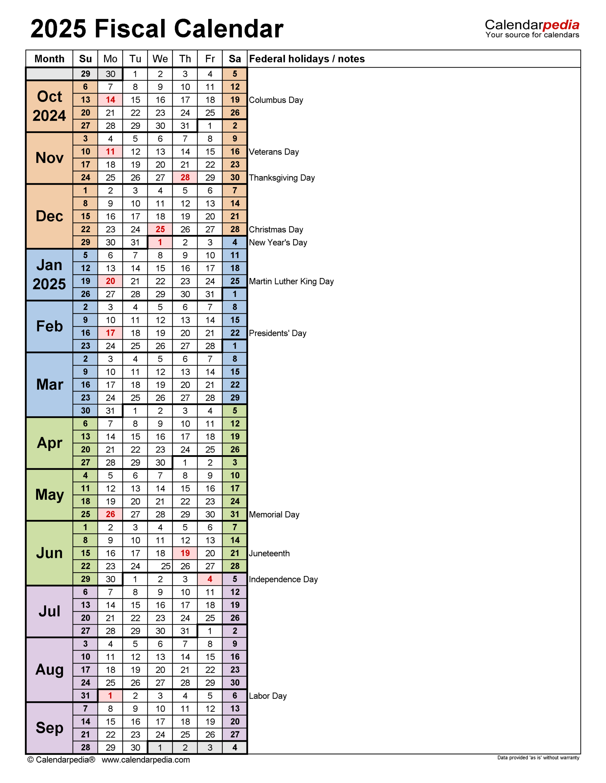 Fiscal Calendars 2025 - Free Printable Word Templates with regard to Fiscal Year 2025 Calendar Printable