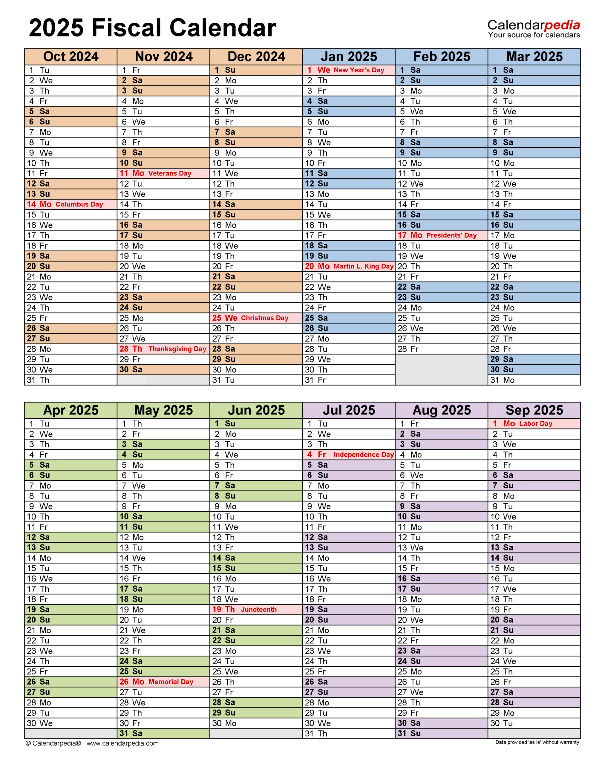 Fiscal Calendars 2025 - Free Printable Word Templates with regard to Fiscal Year 2025 Calendar Printable