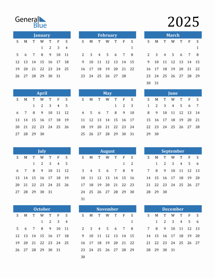 Free 2025 Printable Calendar One Page Free Download