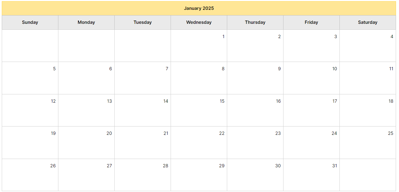 Free Evernote 2025 Calendar Template -Jon Tromans with Free Printable Fillable 2025 Calendar Template