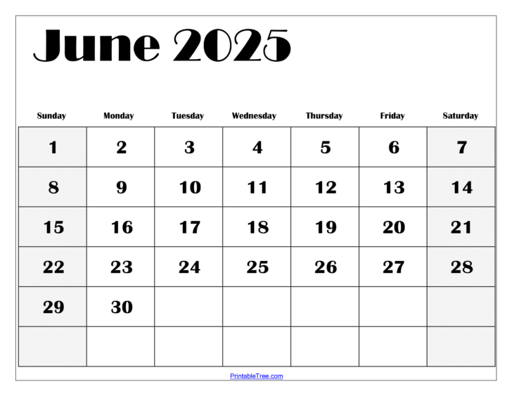 June 2025 Printable Calendar Free