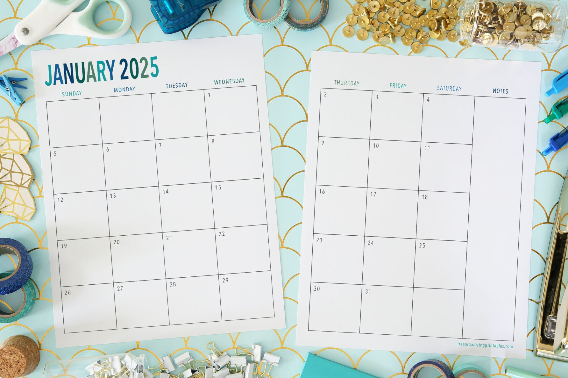 Free Printable 2 Page Blank Monthly Calendar 2025 inside Free Printable Calendar 2025 2 Months Per Page