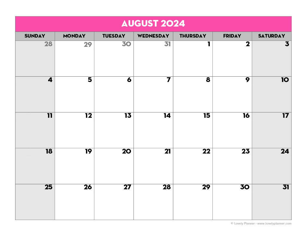 Free Printable 2024-2025 School Calendar - Lovely Planner throughout 2024 and 2025 Monthly Calendar Printable