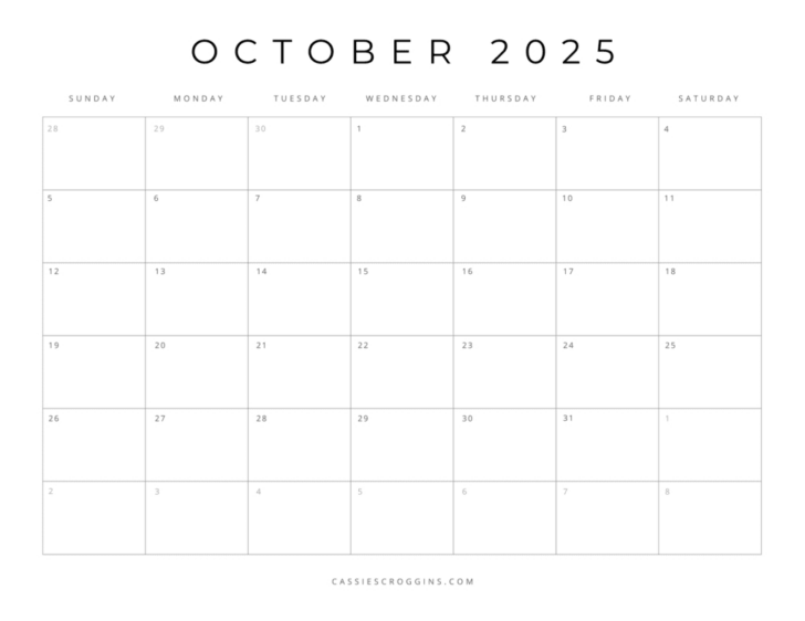 Free 2025 Printable Monthly Calendar with Holidays