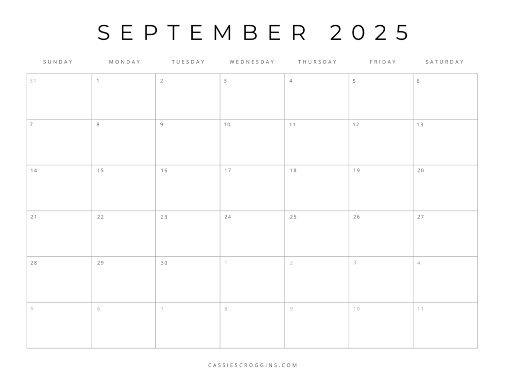 Free Printable 2025 Blank Calendar Templates (All 12 Months) inside Free Printable Monthly Calendar Template 2025