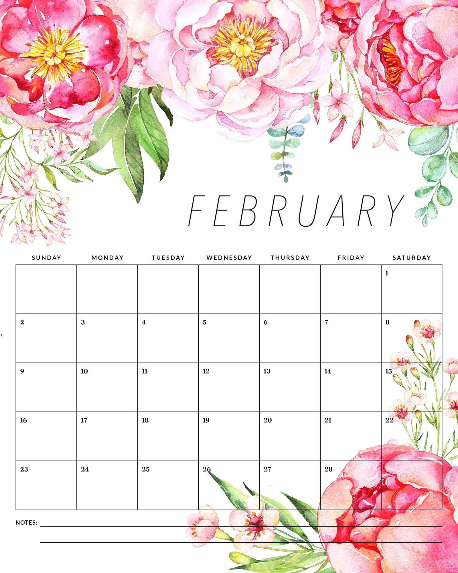 Free Printable 2025 Floral Calendar - The Cottage Market regarding Free Printable Floral Calendar 2025