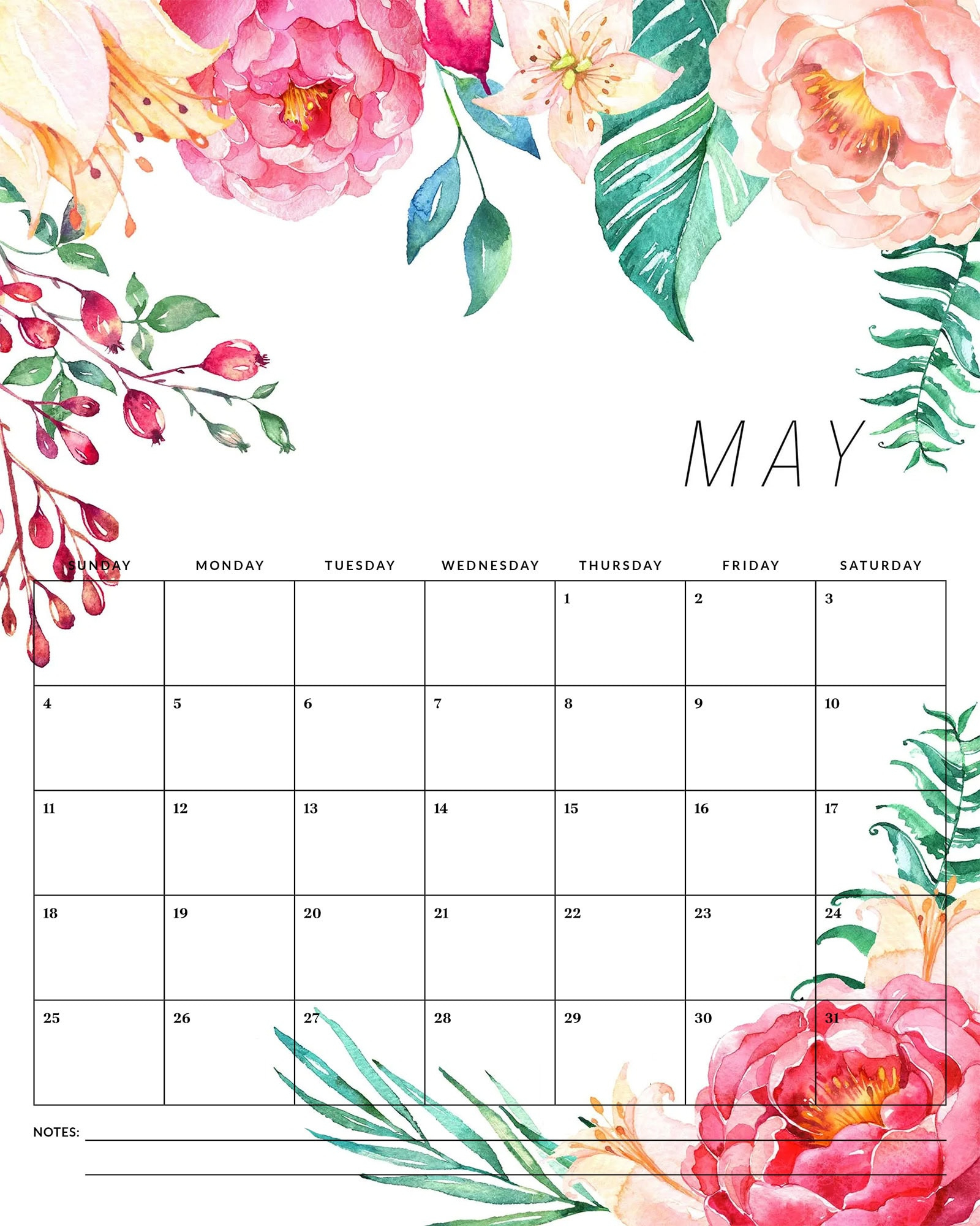 Free Printable 2025 Floral Calendar - The Cottage Market with regard to Free Floral Printable Calendar 2025
