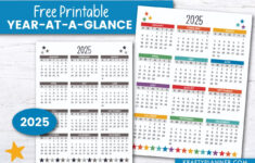 Free Printable 2025 Year-At-A-Glance — Krafty Planner pertaining to Free Printable 2025 Calendar Year