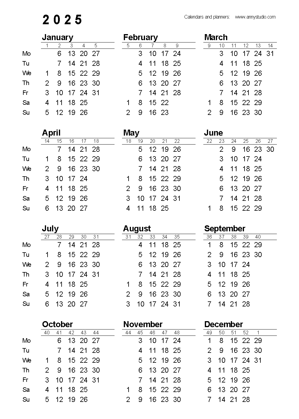 Free Printable Calendars And Planners 2025, 2026 And 2027 for Free Vertical Printable Calendar 2025