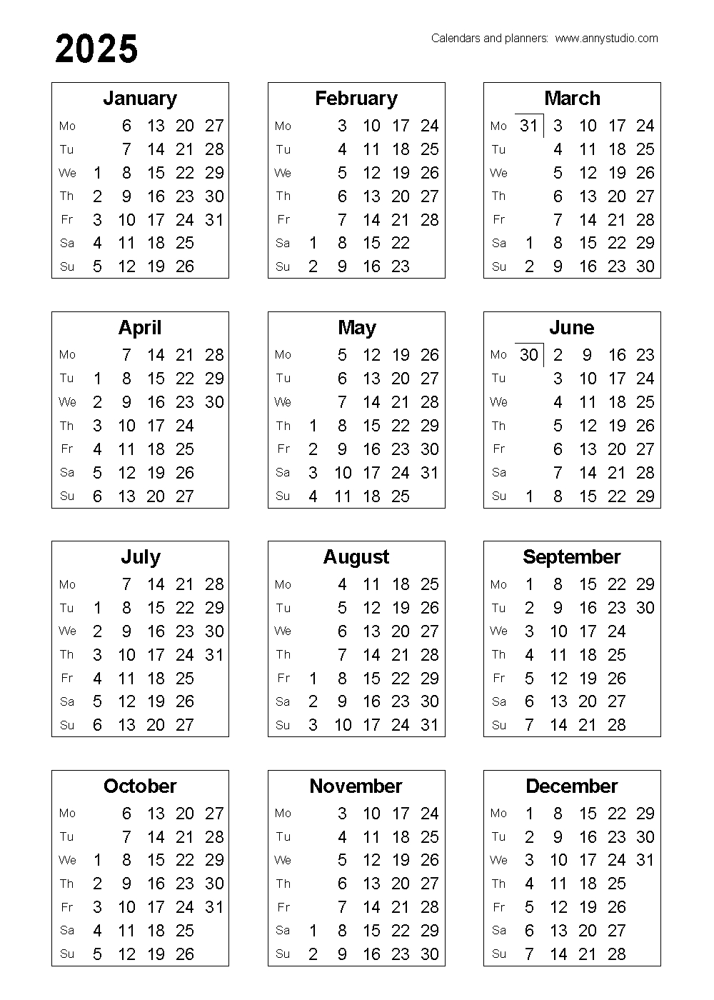 Free Printable Calendars And Planners 2025, 2026 And 2027 for Printable Wallet Calendar 2025