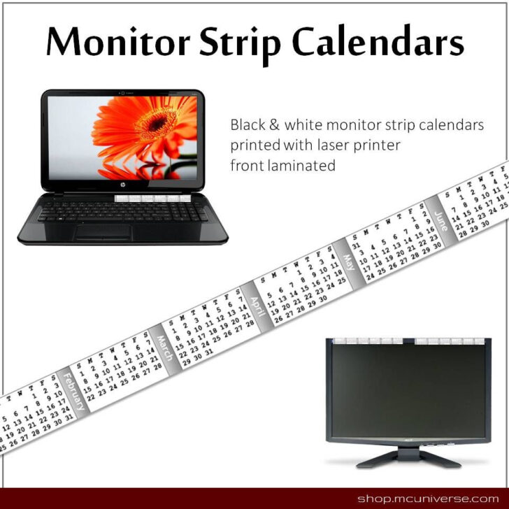 Free Printable Monitor Calendar Strips 2025