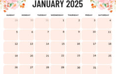 January 2025 Calendar (52 Free Pdf Printables) pertaining to 2025 Printable Calendar by Month Printable Free